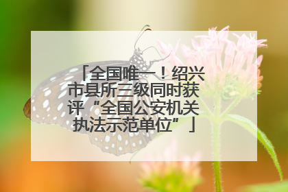 全国唯一！绍兴市县所三级同时获评“全国公安机关执法示范单位”
