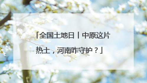 全国土地日丨中原这片热土，河南咋守护？