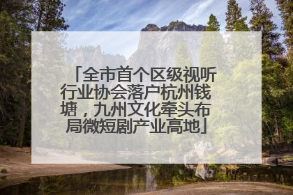 全市首个区级视听行业协会落户杭州钱塘，九州文化牵头布局微短剧产业高地