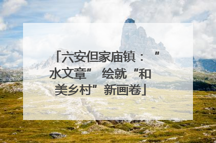 六安但家庙镇：“水文章” 绘就“和美乡村”新画卷