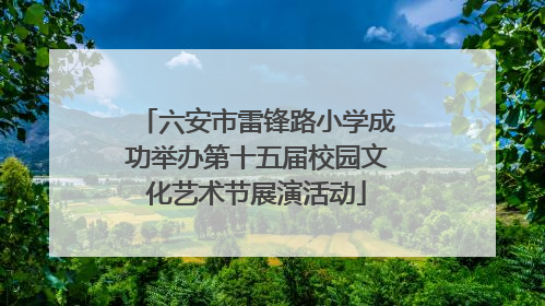 六安市雷锋路小学成功举办第十五届校园文化艺术节展演活动