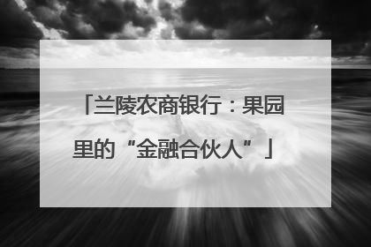 兰陵农商银行：果园里的“金融合伙人”