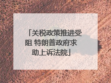 关税政策推进受阻 特朗普政府求助上诉法院