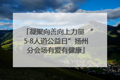 凝聚向善向上力量 “5·8人道公益日”扬州分会场有爱有健康