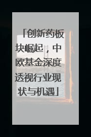 创新药板块崛起，中欧基金深度透视行业现状与机遇