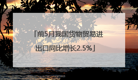 前5月我国货物贸易进出口同比增长2.5%
