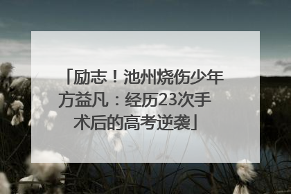 励志！池州烧伤少年方益凡：经历23次手术后的高考逆袭