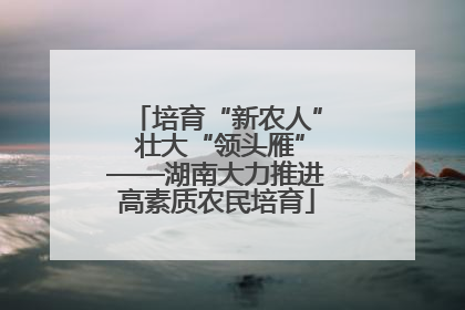 培育“新农人” 壮大“领头雁”——湖南大力推进高素质农民培育