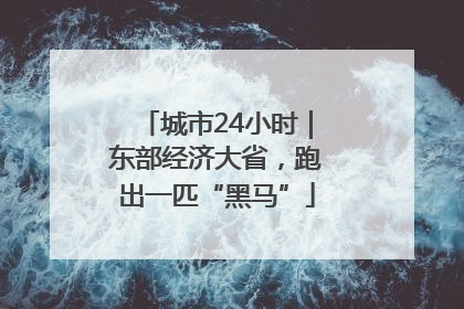 城市24小时｜东部经济大省，跑出一匹“黑马”