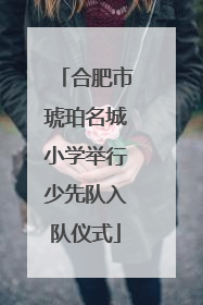 合肥市琥珀名城小学举行少先队入队仪式
