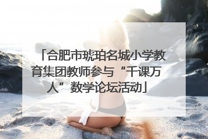 合肥市琥珀名城小学教育集团教师参与“千课万人”数学论坛活动