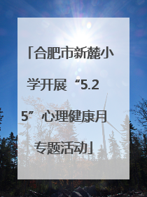合肥市新麓小学开展“5.25”心理健康月专题活动