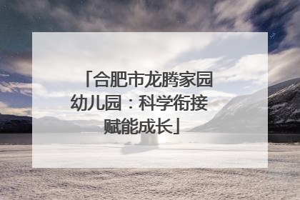 合肥市龙腾家园幼儿园：科学衔接 赋能成长