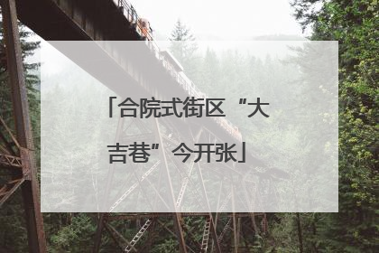 合院式街区“大吉巷”今开张