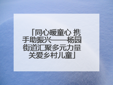 同心暖童心 携手助振兴——杨园街道汇聚多元力量关爱乡村儿童