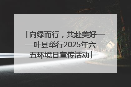 向绿而行，共赴美好——叶县举行2025年六五环境日宣传活动