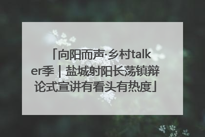 向阳而声·乡村talker季｜盐城射阳长荡镇辩论式宣讲有看头有热度