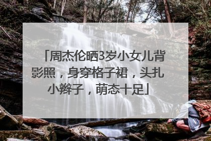 周杰伦晒3岁小女儿背影照，身穿格子裙，头扎小辫子，萌态十足