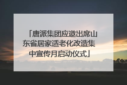 唐派集团应邀出席山东省居家适老化改造集中宣传月启动仪式