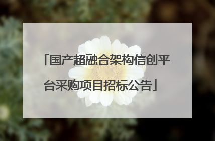 国产超融合架构信创平台采购项目招标公告