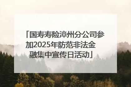 国寿寿险漳州分公司参加2025年防范非法金融集中宣传日活动