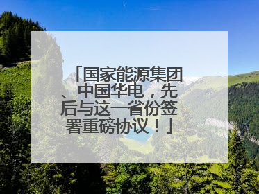 国家能源集团、中国华电，先后与这一省份签署重磅协议！