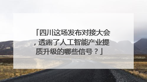 四川这场发布对接大会，透露了人工智能产业提质升级的哪些信号？