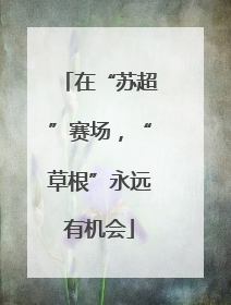 在“苏超”赛场，“草根”永远有机会