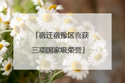 宿迁宿豫区喜获三项国家级荣誉