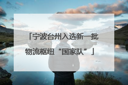 宁波台州入选新一批物流枢纽“国家队”