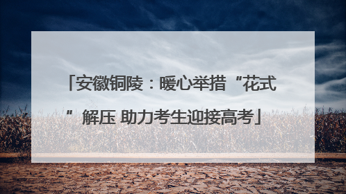 安徽铜陵：暖心举措“花式”解压 助力考生迎接高考