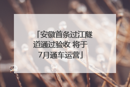 安徽首条过江隧道通过验收 将于7月通车运营