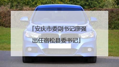 安庆市委副书记廖强出任宿松县委书记