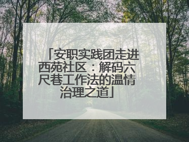 安职实践团走进西苑社区：解码六尺巷工作法的温情治理之道