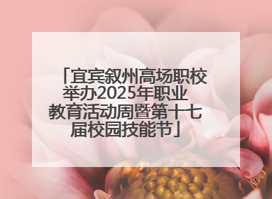 宜宾叙州高场职校举办2025年职业教育活动周暨第十七届校园技能节