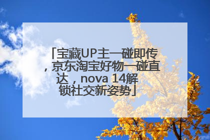 宝藏UP主一碰即传，京东淘宝好物一碰直达，nova 14解锁社交新姿势