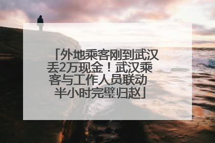 外地乘客刚到武汉丢2万现金！武汉乘客与工作人员联动 半小时完璧归赵