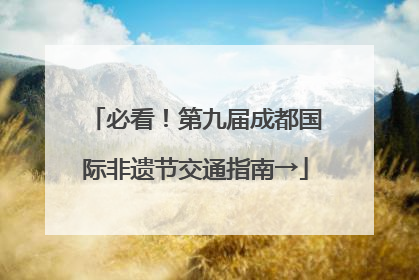 必看！第九届成都国际非遗节交通指南→