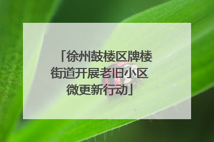 徐州鼓楼区牌楼街道开展老旧小区微更新行动