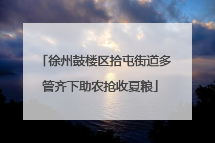 徐州鼓楼区拾屯街道多管齐下助农抢收夏粮