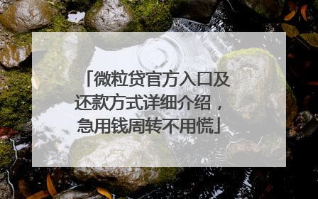 微粒贷官方入口及还款方式详细介绍，急用钱周转不用慌
