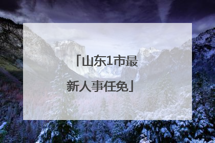 山东1市最新人事任免