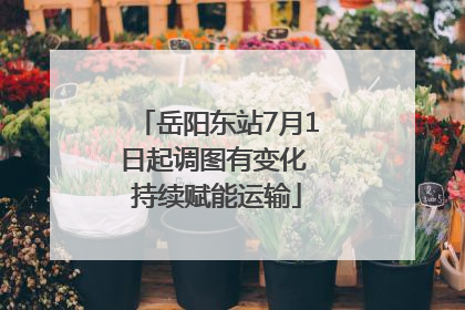 岳阳东站7月1日起调图有变化 持续赋能运输