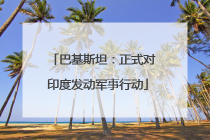 巴基斯坦：正式对印度发动军事行动