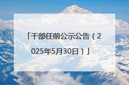 干部任前公示公告（2025年5月30日）