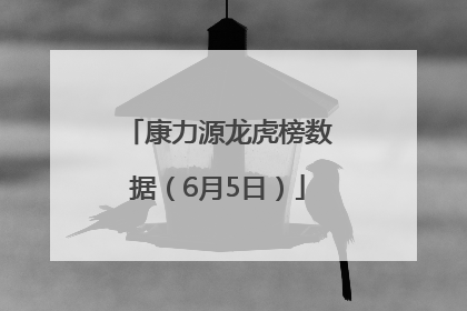 康力源龙虎榜数据（6月5日）