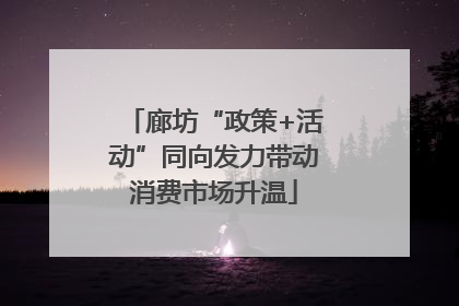 廊坊“政策+活动”同向发力带动消费市场升温
