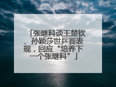 张继科谈王楚钦、孙颖莎世乒赛表现，回应“培养下一个张继科”