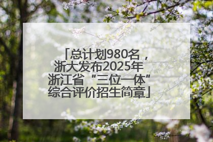总计划980名，浙大发布2025年浙江省“三位一体”综合评价招生简章