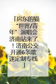 房东的猫“世界/青年”演唱会济南站来了！济南公交开通6条歌迷定制专线